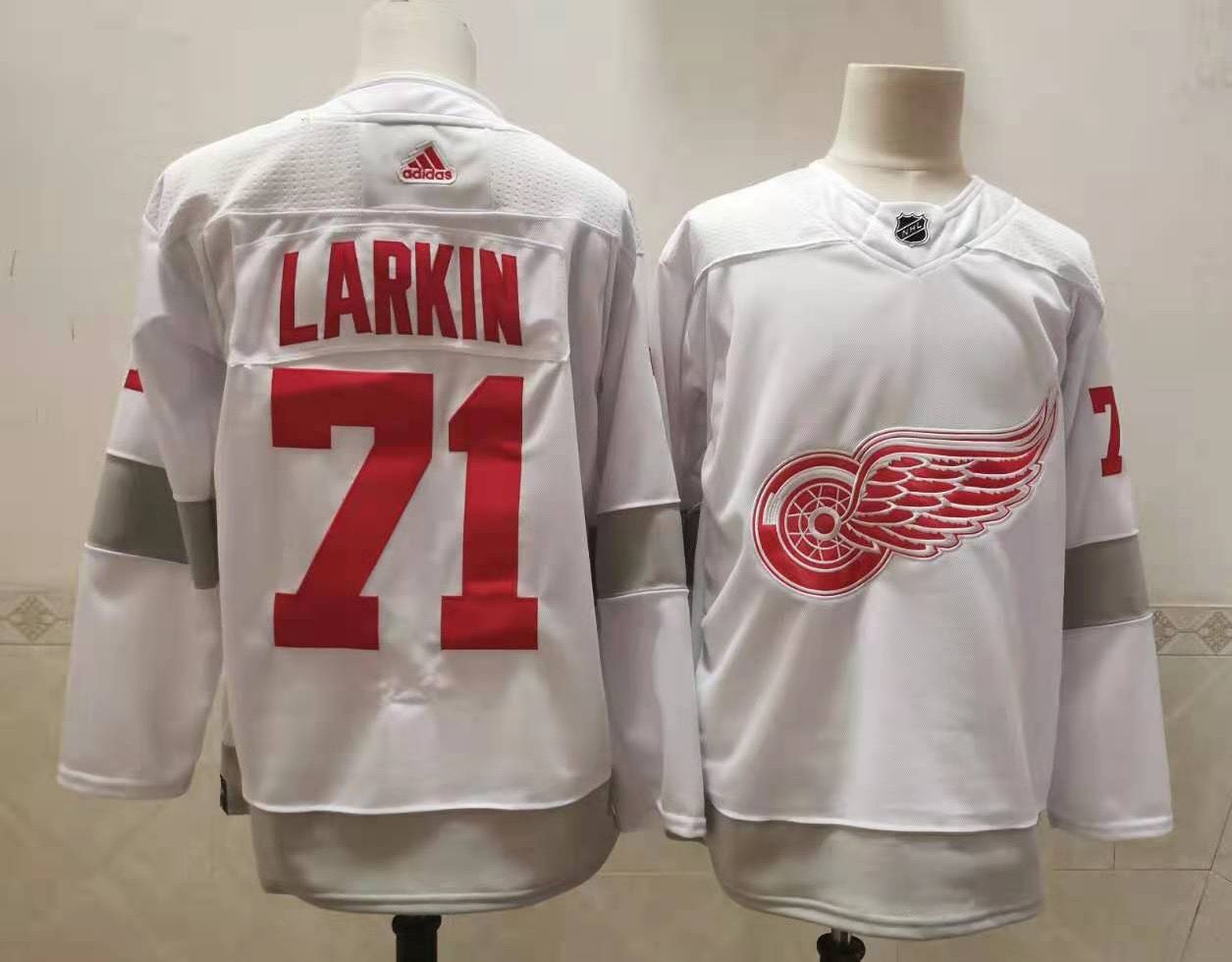 Men's Detroit Red Wings Dylan Larkin #71 White Breakaway Jersey